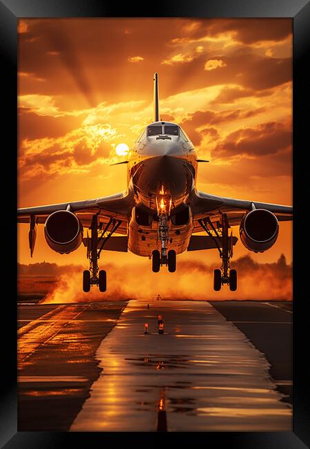 Plane landing  Framed Print by CC Designs
