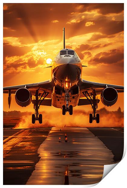 Plane landing  Print by CC Designs