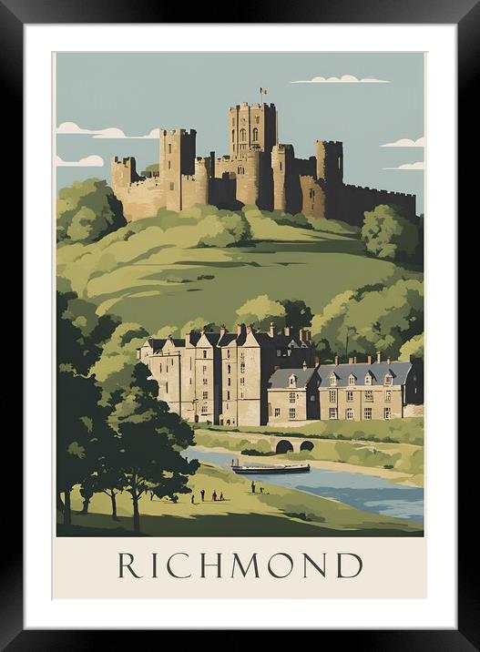 Richmond Vintage Travel Poster Framed Mounted Print by Picture Wizard