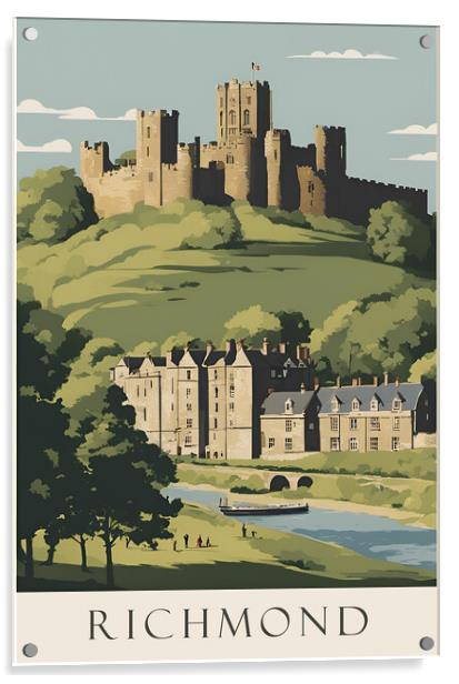 Richmond Vintage Travel Poster Acrylic by Picture Wizard