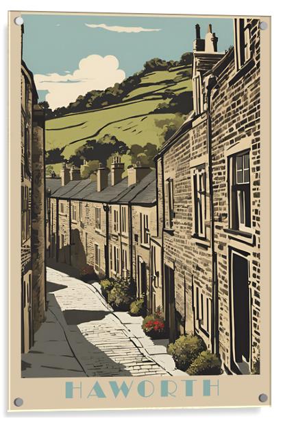 Haworth Vintage Travel Poster Acrylic by Picture Wizard