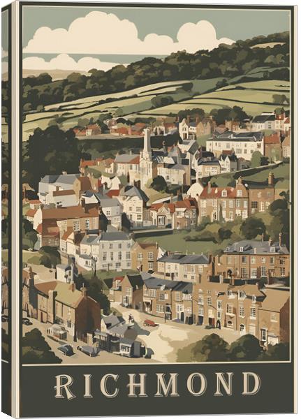 Richmond Vintage Travel Poster Canvas Print by Picture Wizard