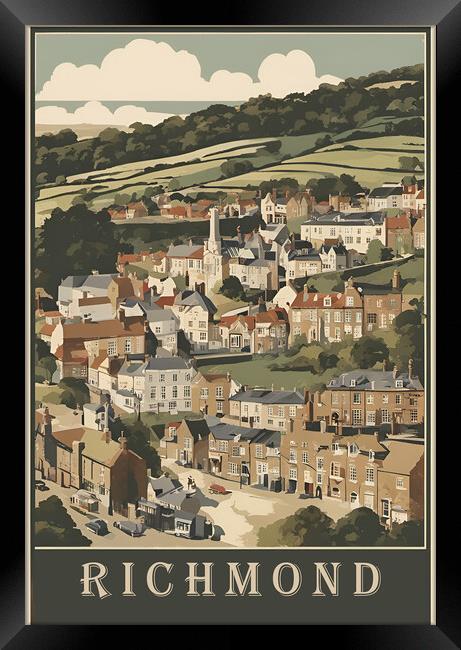 Richmond Vintage Travel Poster Framed Print by Picture Wizard