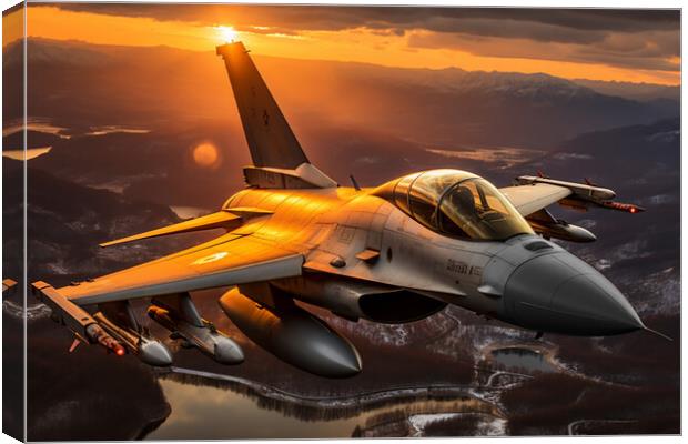Fighter Jet  Canvas Print by CC Designs