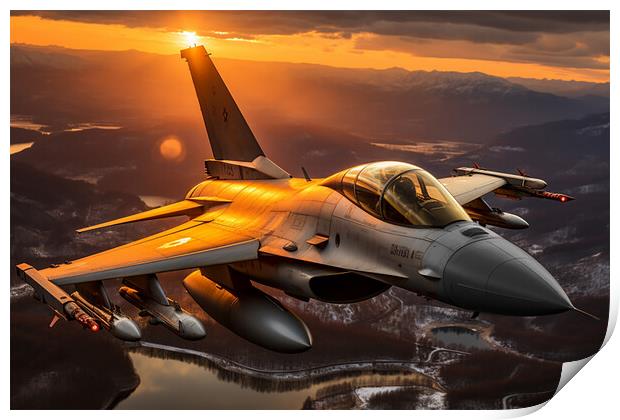 Fighter Jet  Print by CC Designs