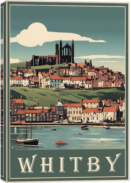 Whitby Vintage Travel Poster Canvas Print by Picture Wizard