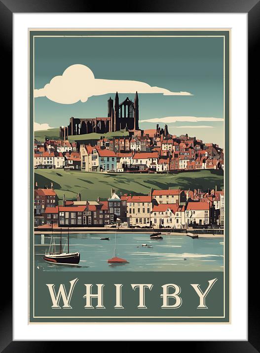 Whitby Vintage Travel Poster Framed Mounted Print by Picture Wizard