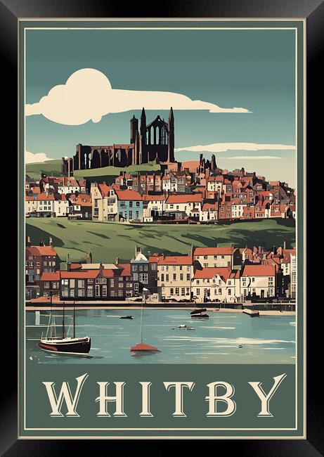 Whitby Vintage Travel Poster Framed Print by Picture Wizard