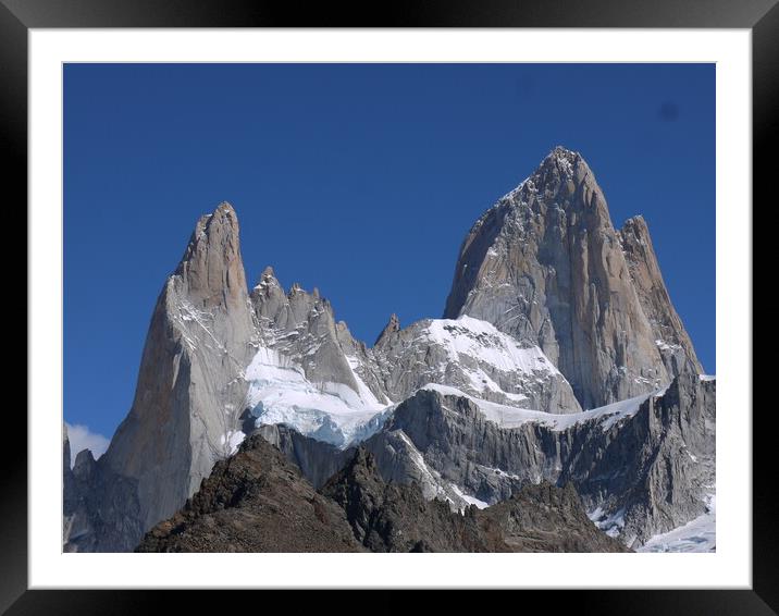 Mount Fitz Roy Summit Framed Mounted Print by Steve Painter