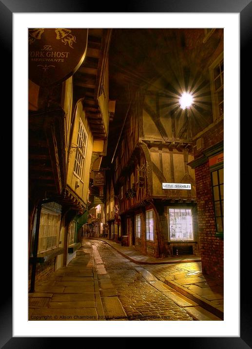 York Shambles Framed Mounted Print by Alison Chambers