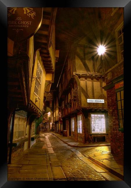 York Shambles Framed Print by Alison Chambers