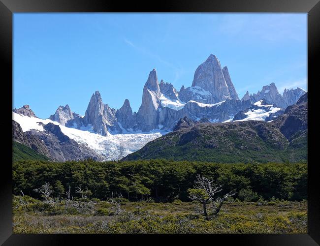 The trail to Mount Fitz Roy Framed Print by Steve Painter