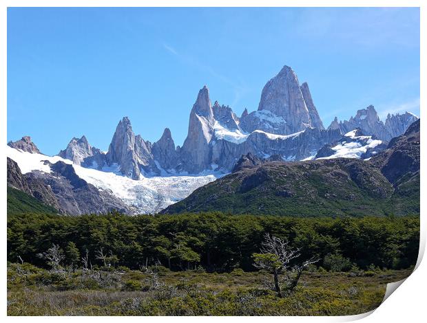 The trail to Mount Fitz Roy Print by Steve Painter