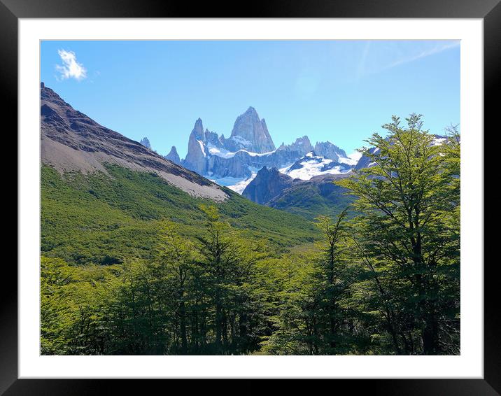 Trekking in Patagonia Framed Mounted Print by Steve Painter