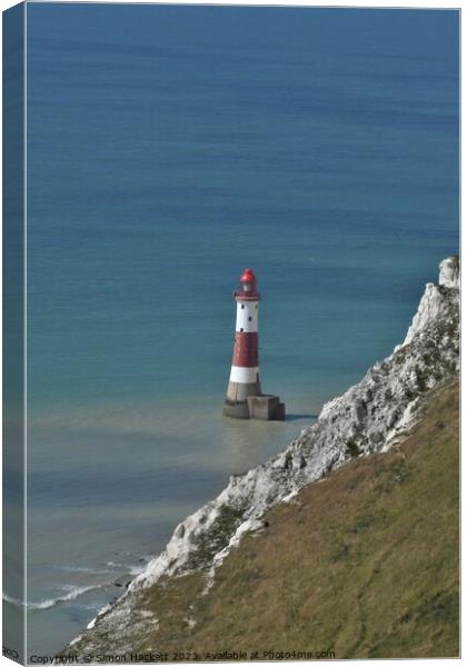 Beachy Head Lighthouse Canvas Print by Simon Hackett