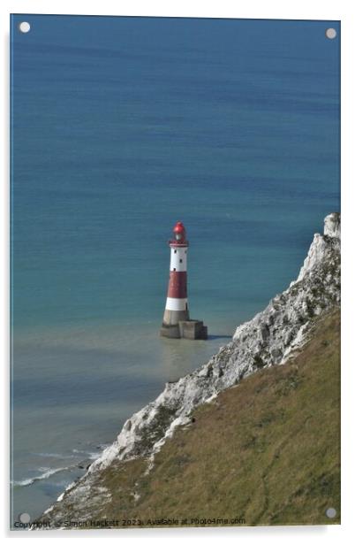 Beachy Head Lighthouse Acrylic by Simon Hackett