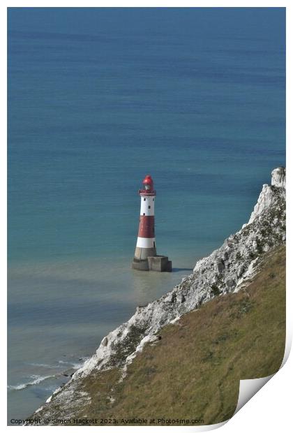 Beachy Head Lighthouse Print by Simon Hackett