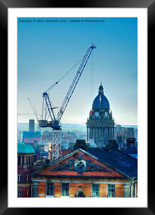 Leeds Town Hall Skyline  Framed Mounted Print by Alison Chambers