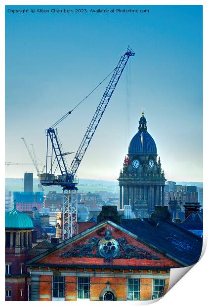 Leeds Town Hall Skyline  Print by Alison Chambers