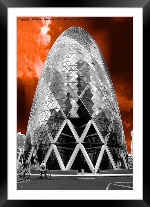 THE GHERKIN Framed Mounted Print by Helen Cullens
