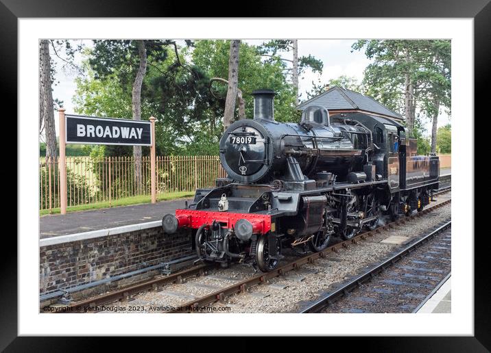 Steam Locomotive 78019 at Broadway Framed Mounted Print by Keith Douglas