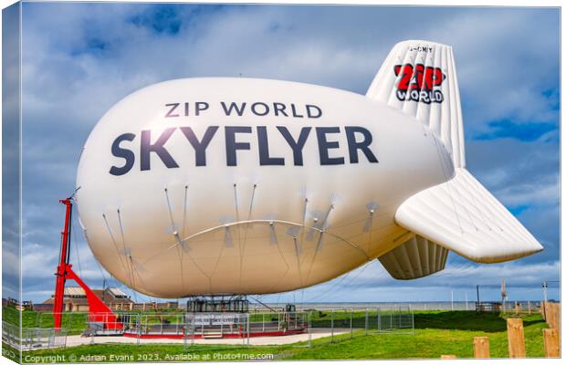Zip World Skyflyer Rhyl Canvas Print by Adrian Evans