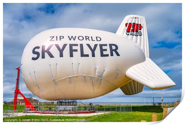 Zip World Skyflyer Rhyl Print by Adrian Evans