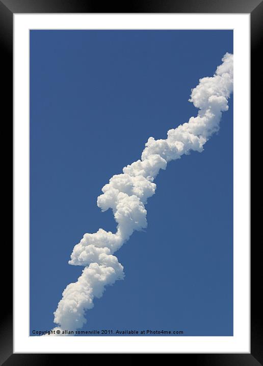 vapour trail Framed Mounted Print by allan somerville