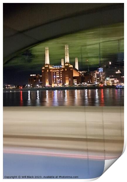 Battersea by night Print by Will Black