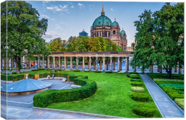 Courtyard Colonnade and Berlin Cathedral Canvas Print by Artur Bogacki