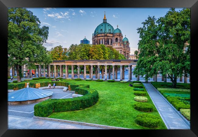 Courtyard Colonnade and Berlin Cathedral Framed Print by Artur Bogacki