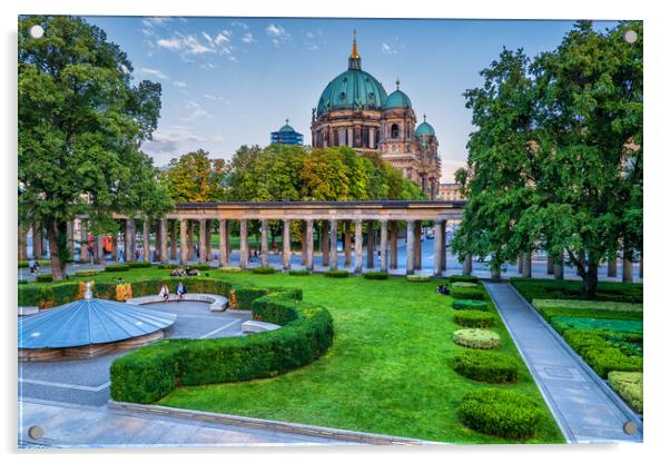 Courtyard Colonnade and Berlin Cathedral Acrylic by Artur Bogacki