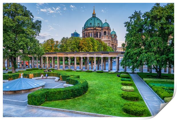 Courtyard Colonnade and Berlin Cathedral Print by Artur Bogacki