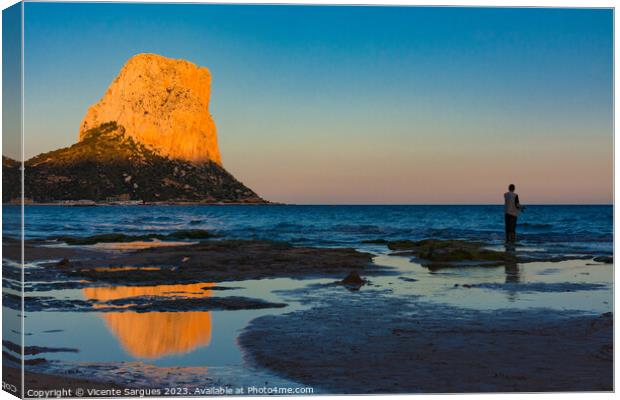 Rock of Calpe from the beach Canvas Print by Vicente Sargues