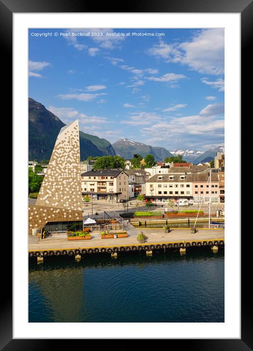 Andalsnes Town Harbour in Norway Framed Mounted Print by Pearl Bucknall