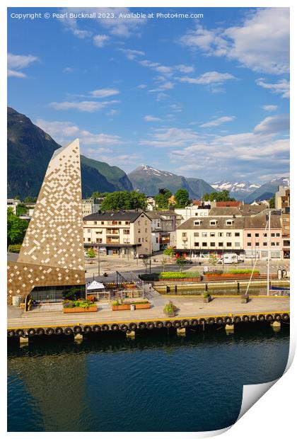 Andalsnes Town Harbour in Norway Print by Pearl Bucknall
