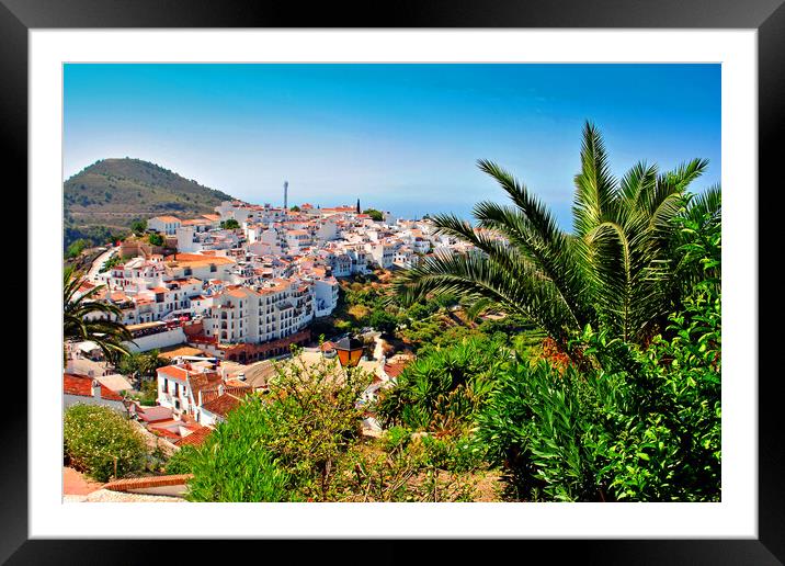 Andalusian Charm: Frigiliana's Mediterranean Allur Framed Mounted Print by Andy Evans Photos