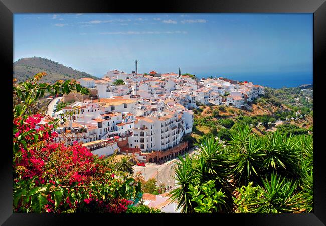 Andalusian Charm: Frigiliana's Coastal Brilliance Framed Print by Andy Evans Photos