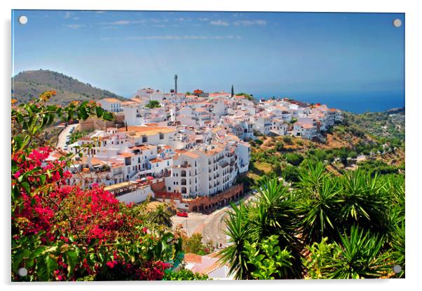 Andalusian Charm: Frigiliana's Coastal Brilliance Acrylic by Andy Evans Photos