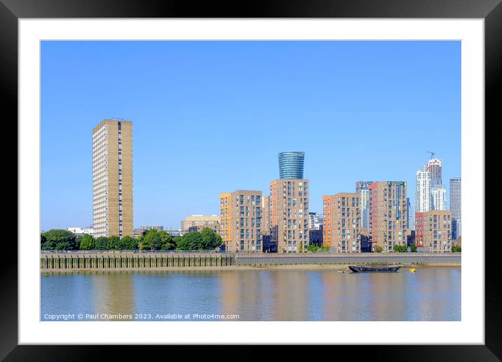 Iconic London Skyline: Thames Path Vista Framed Mounted Print by Paul Chambers