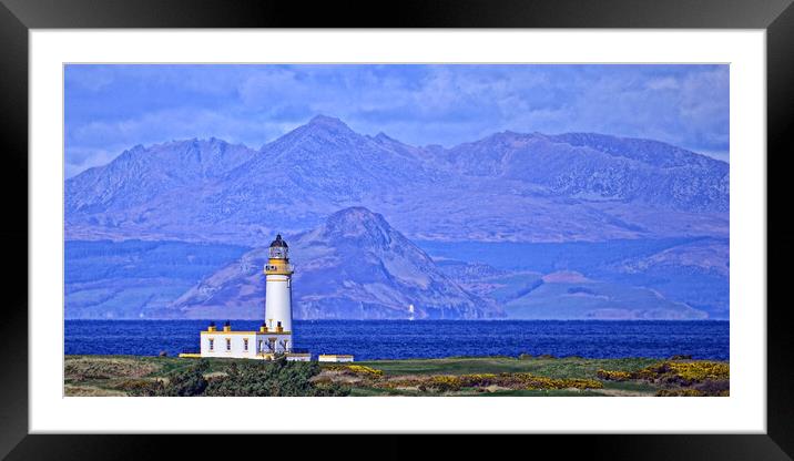 Turnberry lighthouse, Holy Isle and Goat Fell Framed Mounted Print by Allan Durward Photography