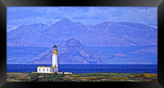 Turnberry lighthouse, Holy Isle and Goat Fell Framed Print by Allan Durward Photography