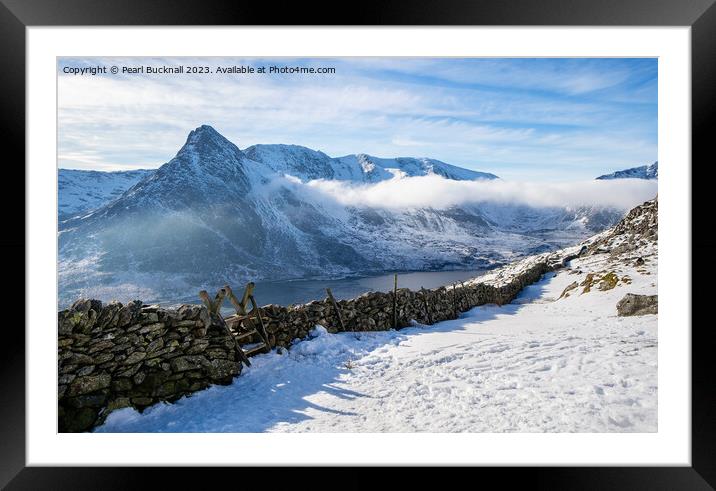 Ogwen Valley in Winter Snowdonia Framed Mounted Print by Pearl Bucknall
