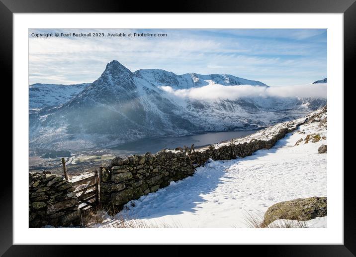 Ogwen Valley in Winter Snowdonia Framed Mounted Print by Pearl Bucknall