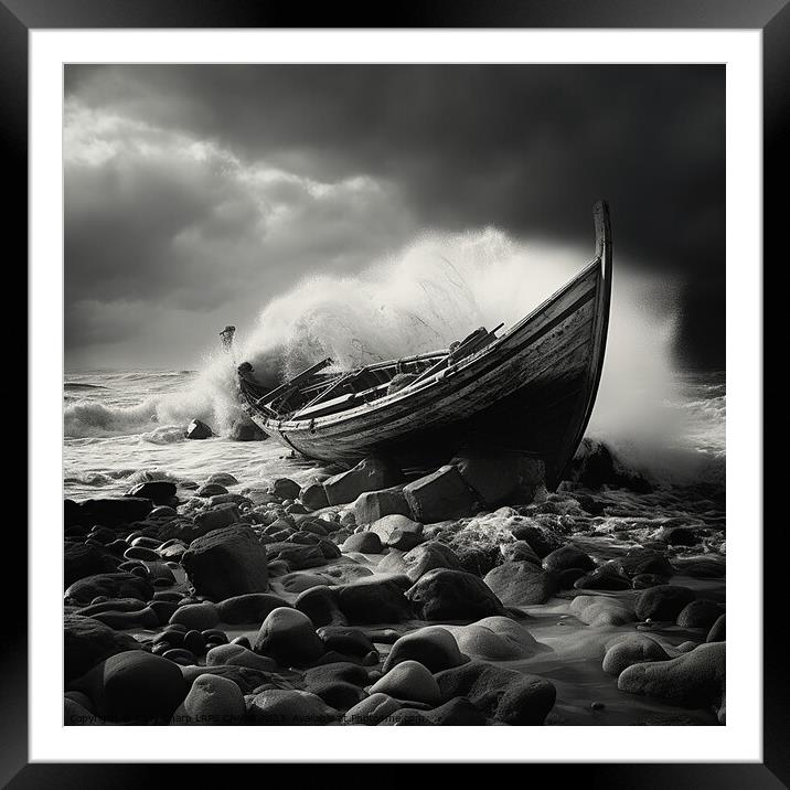 BEACHED IN THE STORM Framed Mounted Print by Tony Sharp LRPS CPAGB