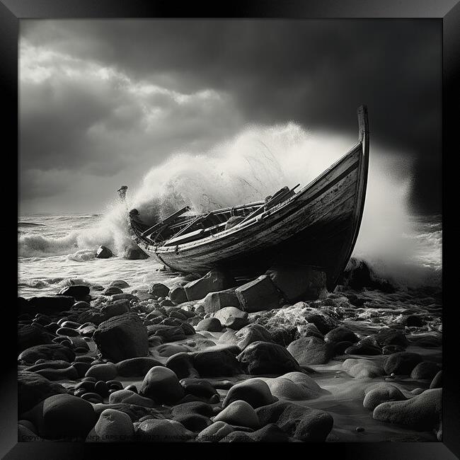 BEACHED IN THE STORM Framed Print by Tony Sharp LRPS CPAGB