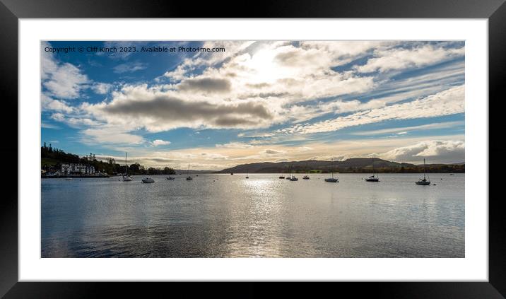 Lake Windermere early evening Framed Mounted Print by Cliff Kinch