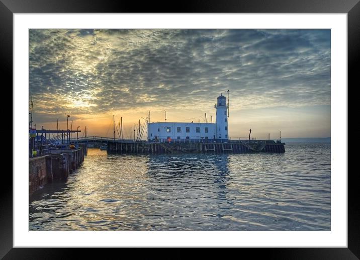 Scarborough Lighthouse Sunrise  Framed Mounted Print by Darren Galpin