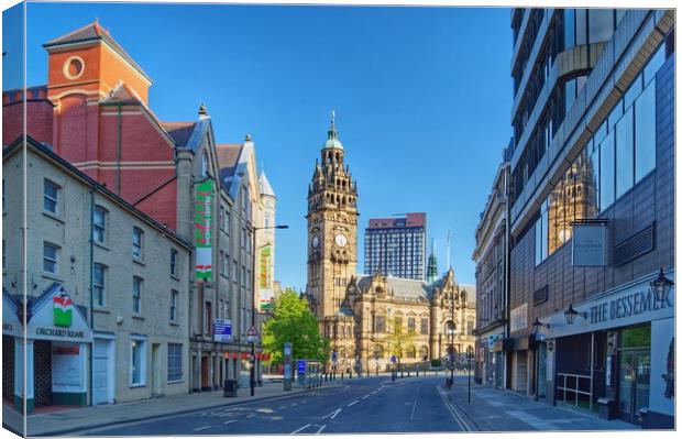  Sheffield Town Hall from Leopold Street Canvas Print by Darren Galpin