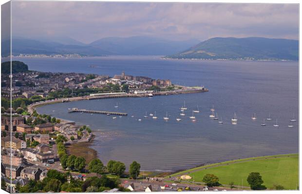Waverley paddle steamer passing Gourock Canvas Print by Allan Durward Photography